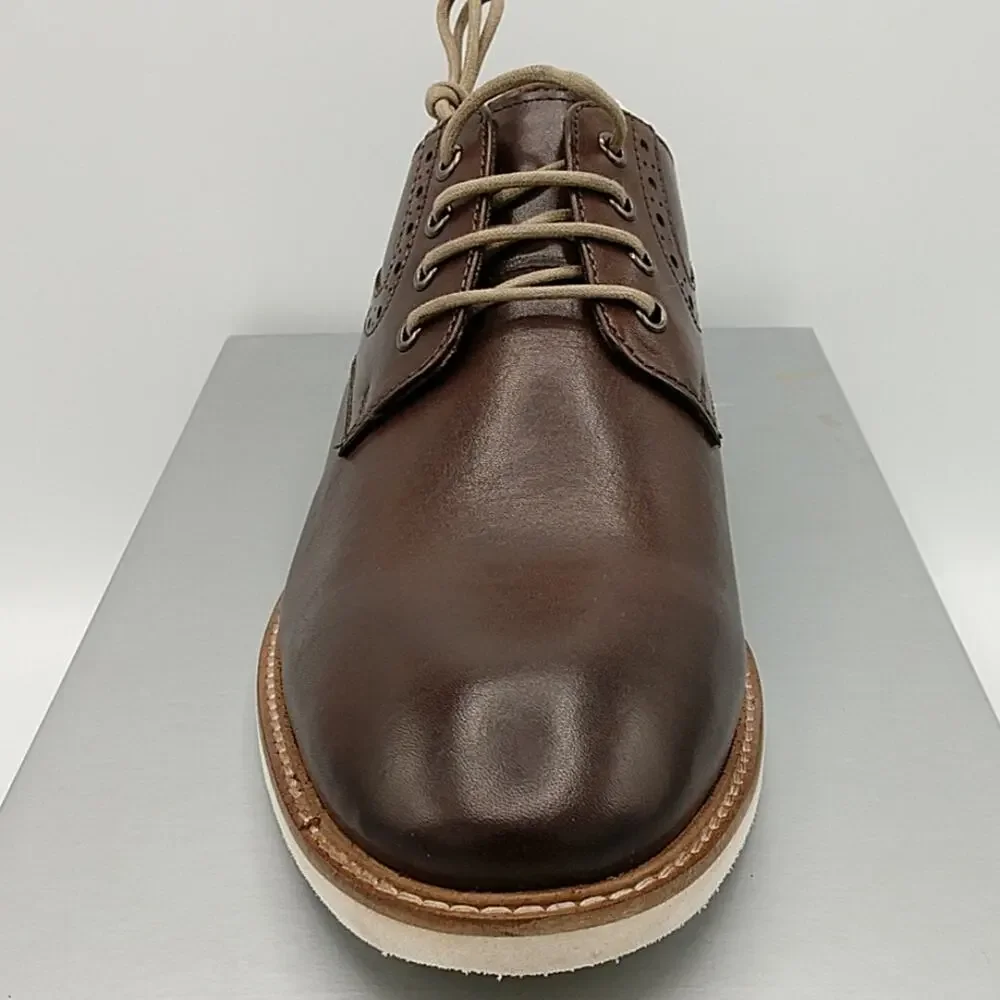 NWT in box Gordon Rush Nathaniel Chocolate Brown Leather Oxford size 8.5